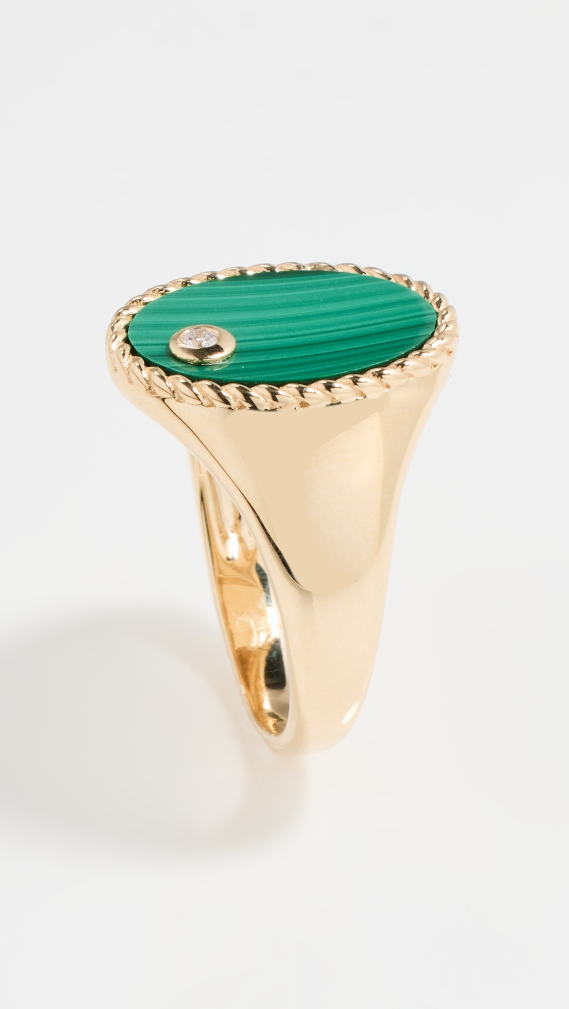 Chevaliere Ovale Malachite Ring - 4