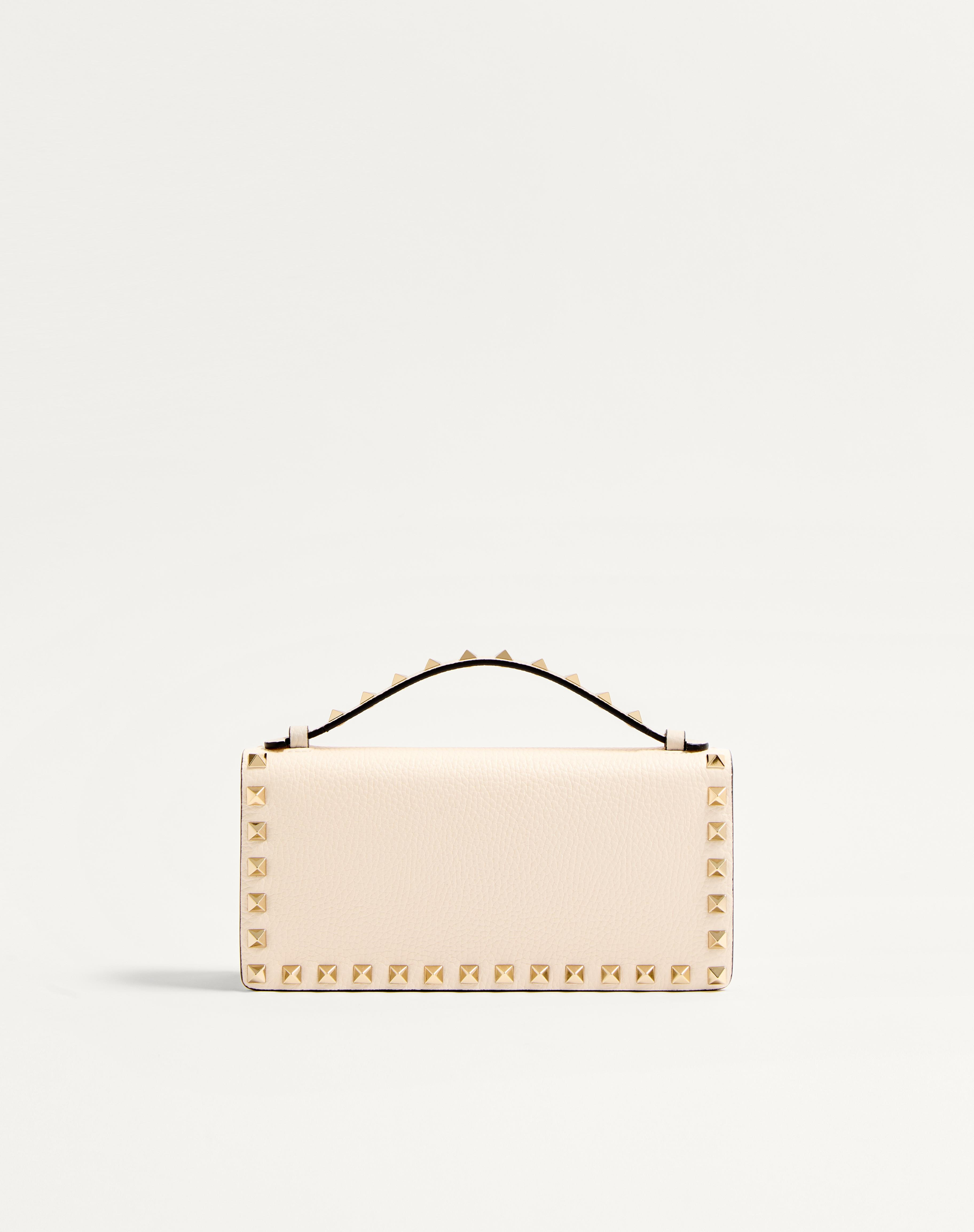 ROCKSTUD WALLET WITH CHAIN IN GRAINY CALFSKIN - 4