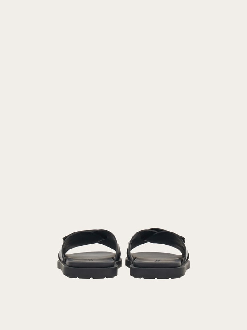 FERRAGAMO DOUBLE STRAP SANDAL WITH SIGNATURE outlook