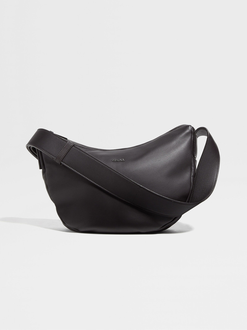 DARK BROWN SECONDSKIN HOBO PANORAMA MICRO BAG 1