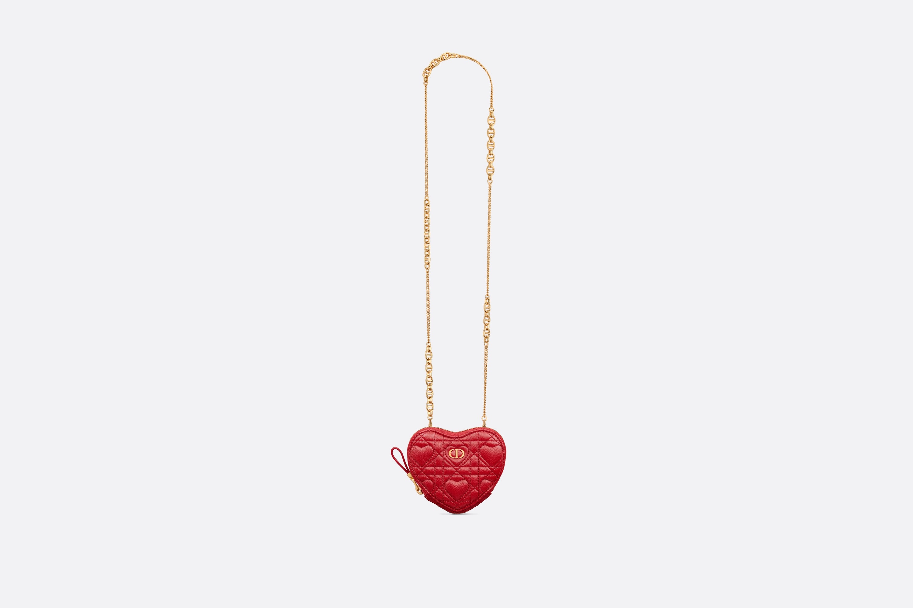 Dioramour Dior Caro Heart Pouch with Chain - 4