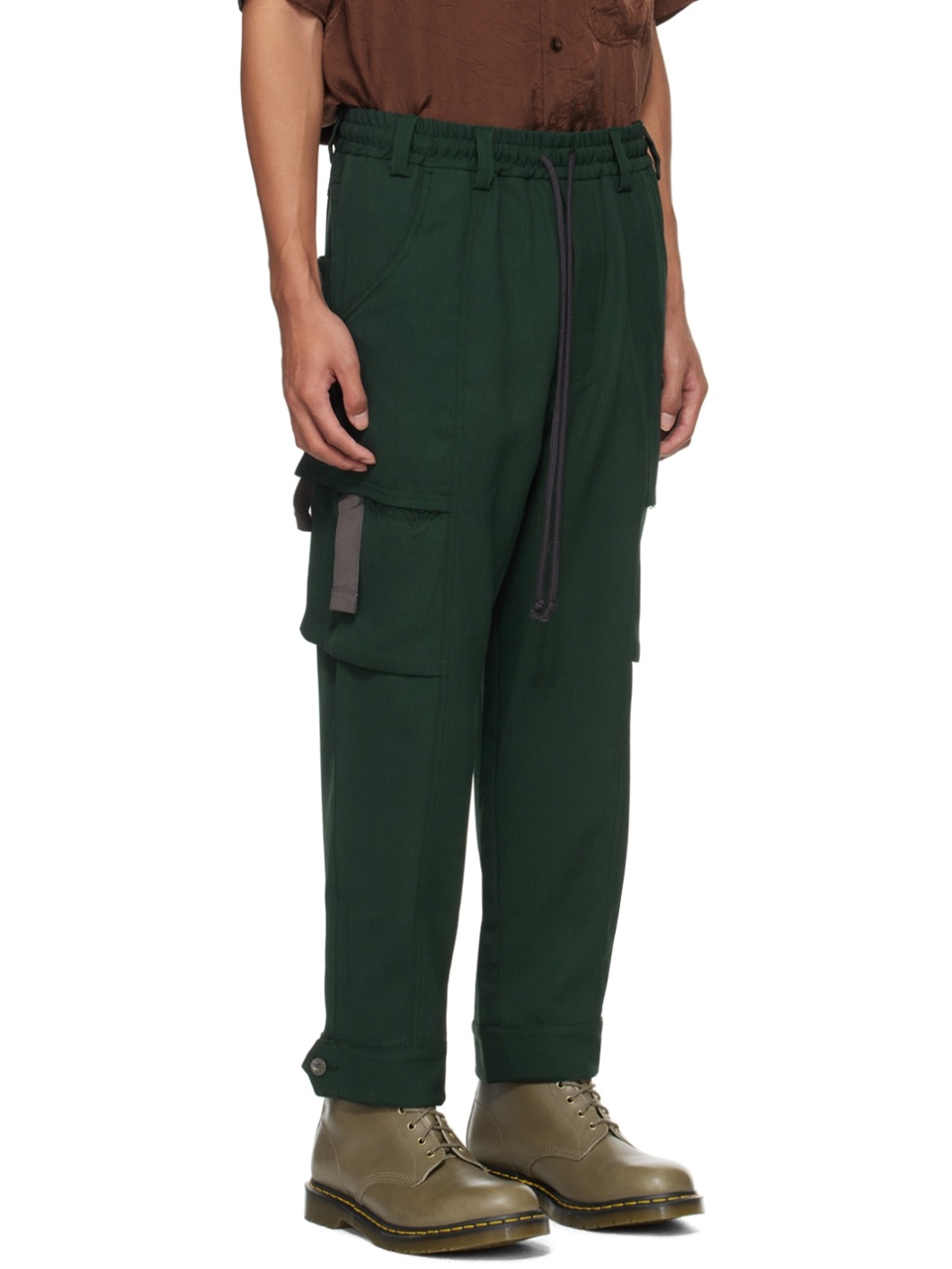 Green Tabbed Cargo Pants - 2