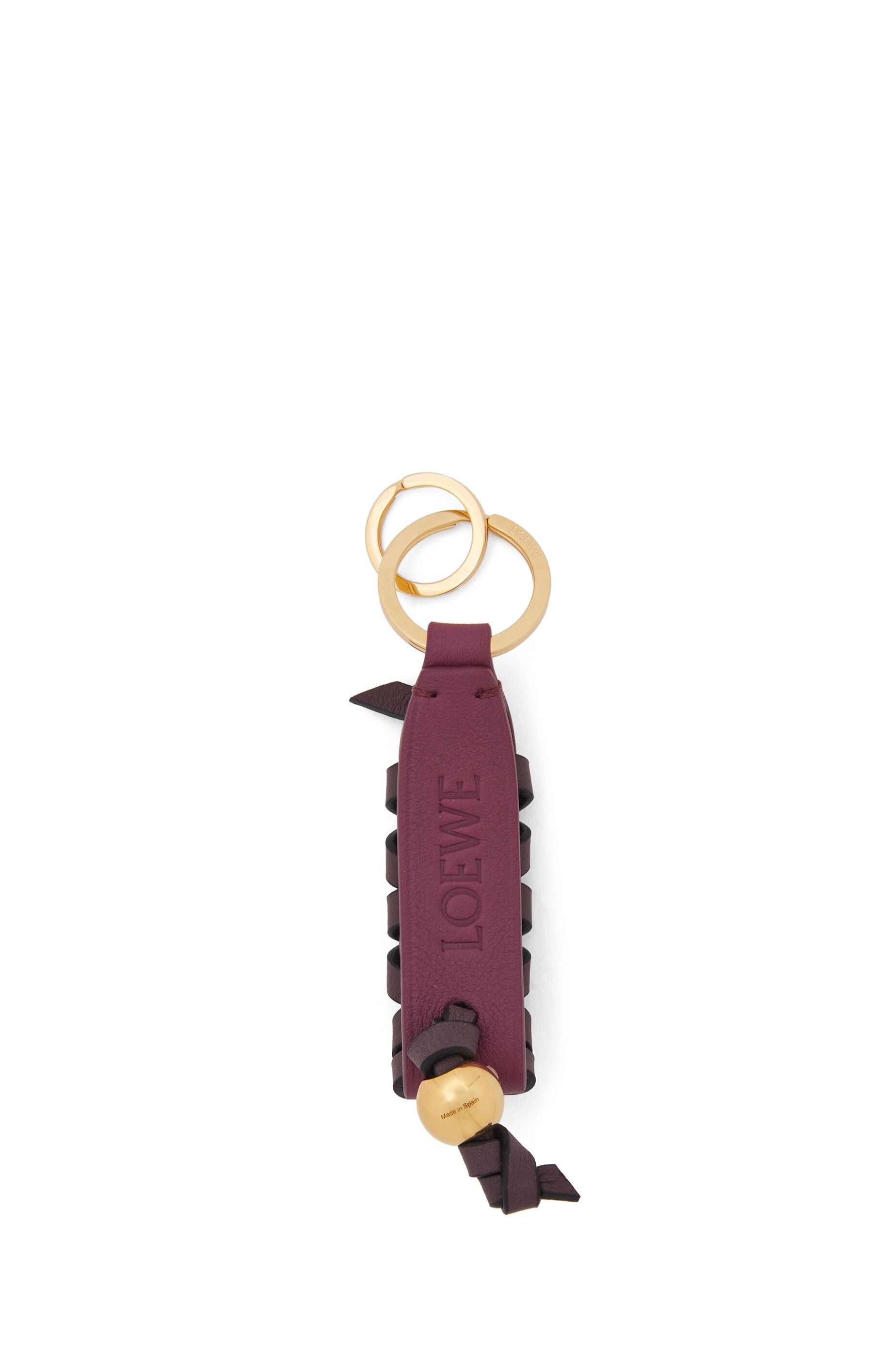 Cross braided keyring in classic calfskin - 2