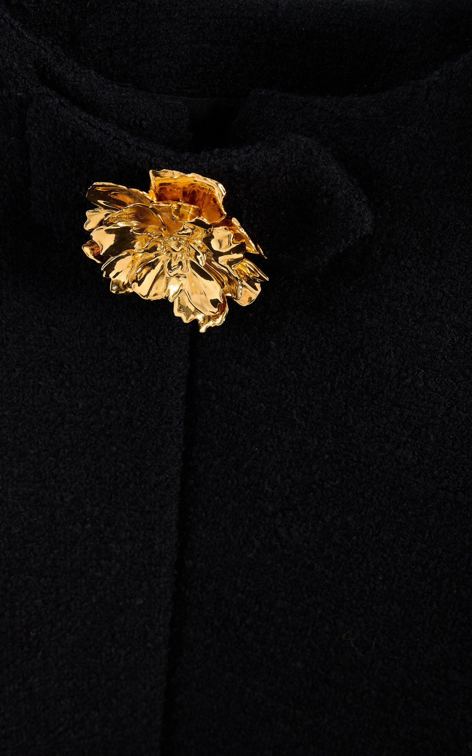 Cape-Detailed Cotton-Wool Tweed Jacket black - 6