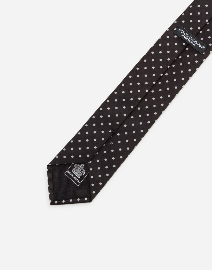 Polka-dot jacquard face mask and tie set - 5