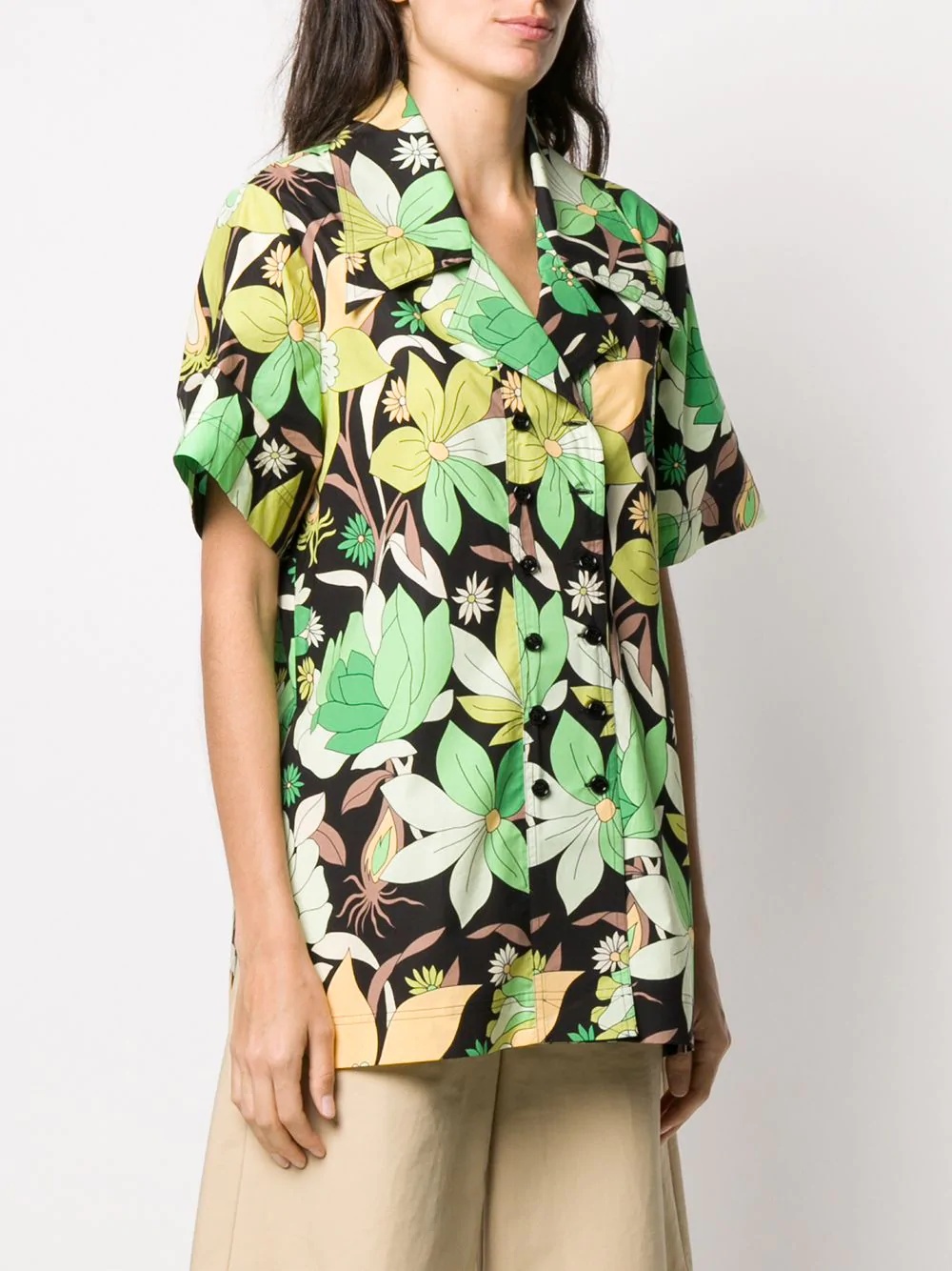 floral-print short-sleeve shirt - 3