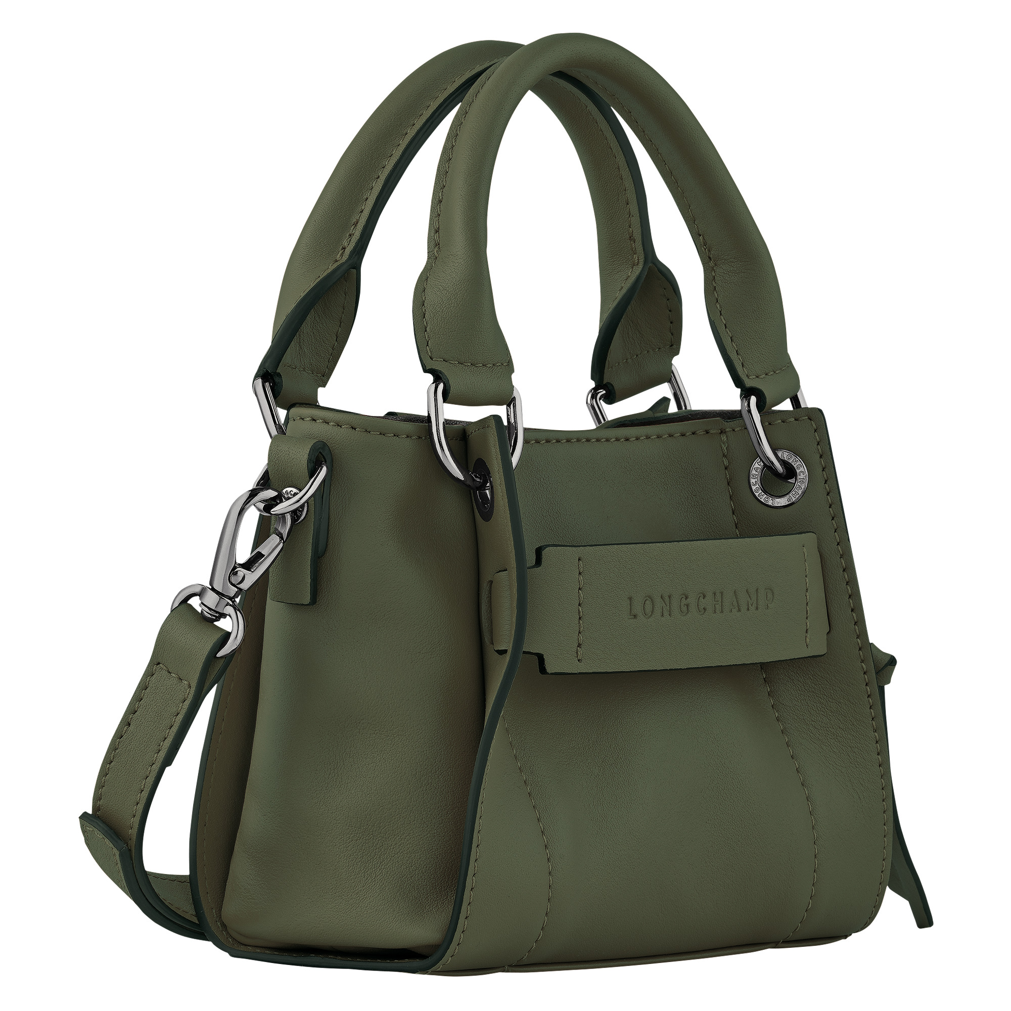 Longchamp 3D XS Handbag Khaki - Leather - 3