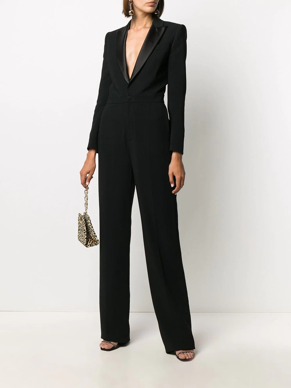 straight-leg tuxedo jumpsuit - 2