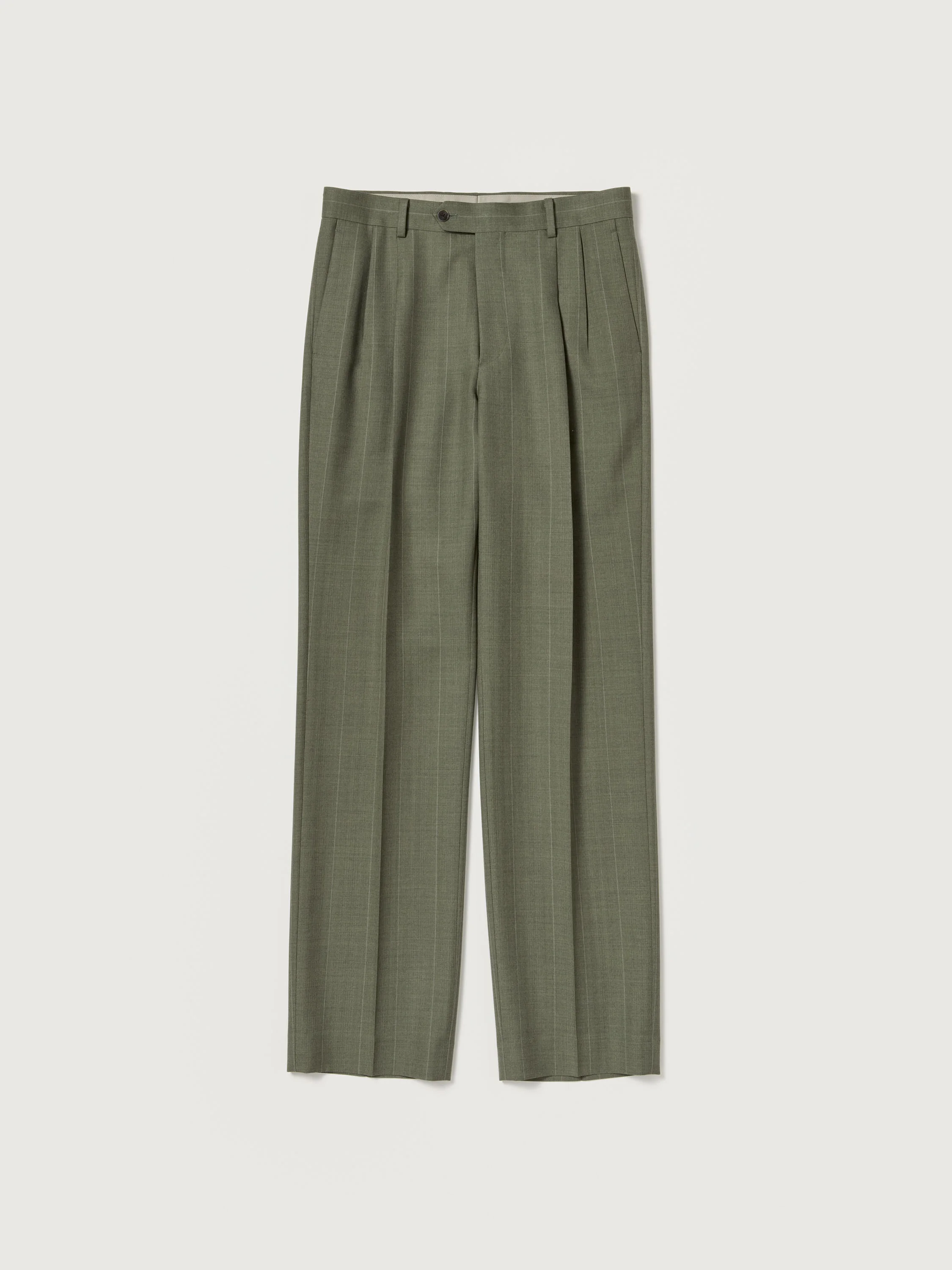 BLUEFACED WOOL TWO-TUCK SLACKS - 1
