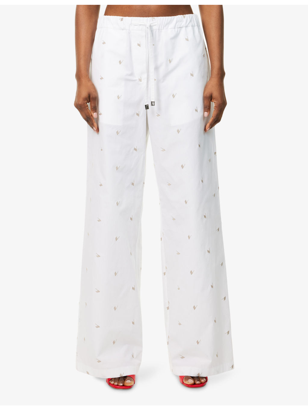 Monogram Straight-Leg Cotton-Blend Trousers - 3