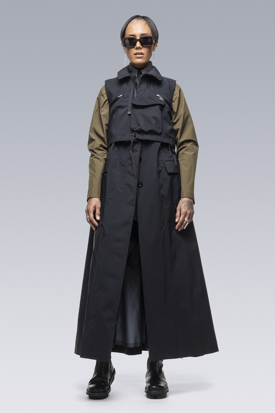 SAC-J6010 sacai / ACRONYM Trench Dress Black - 12