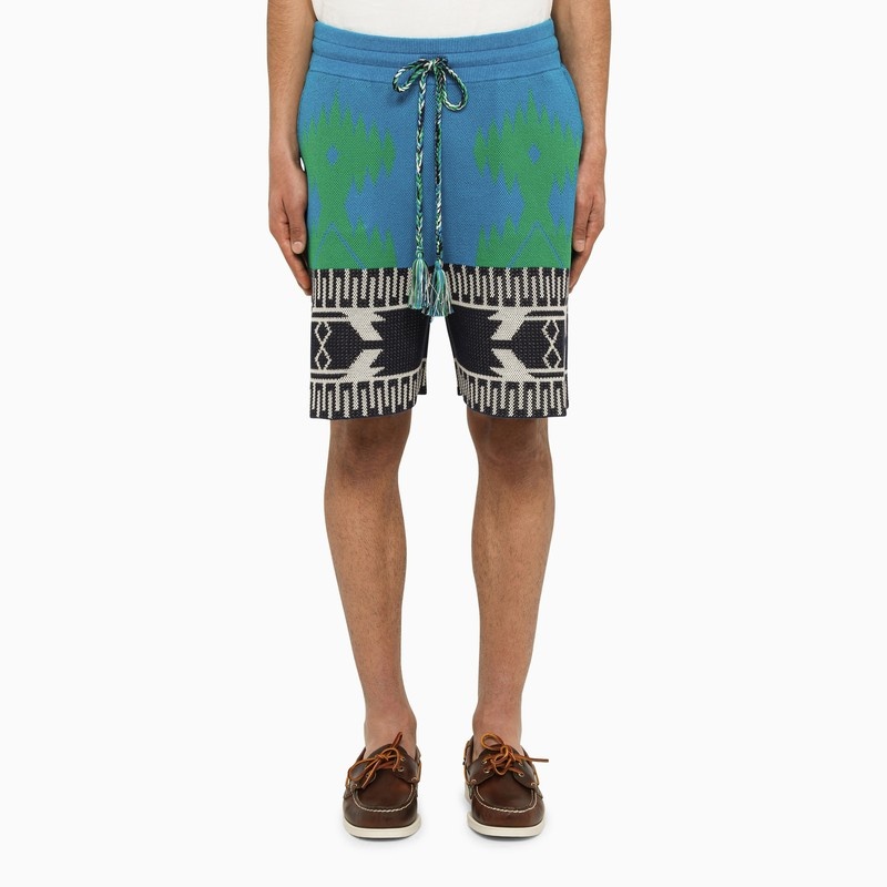 Icon blue/green pique bermuda shorts - 1