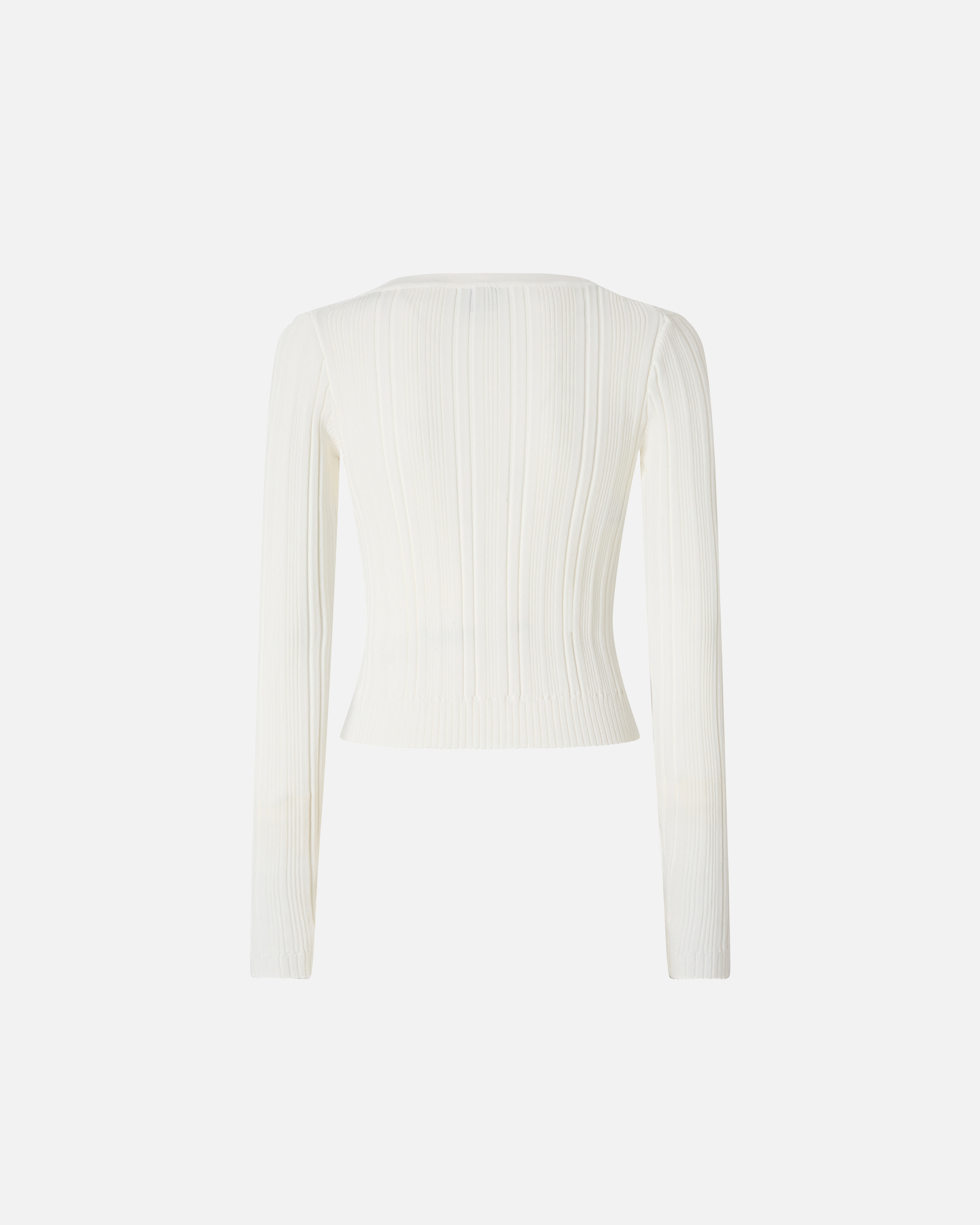 RIB-KNIT V-NECK CARDIGAN - 2
