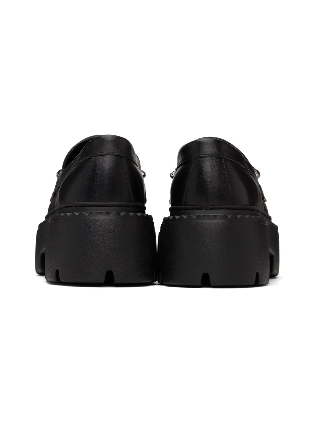 JIMMY CHOO Black Bryer Flat Loafers | ssense | REVERSIBLE