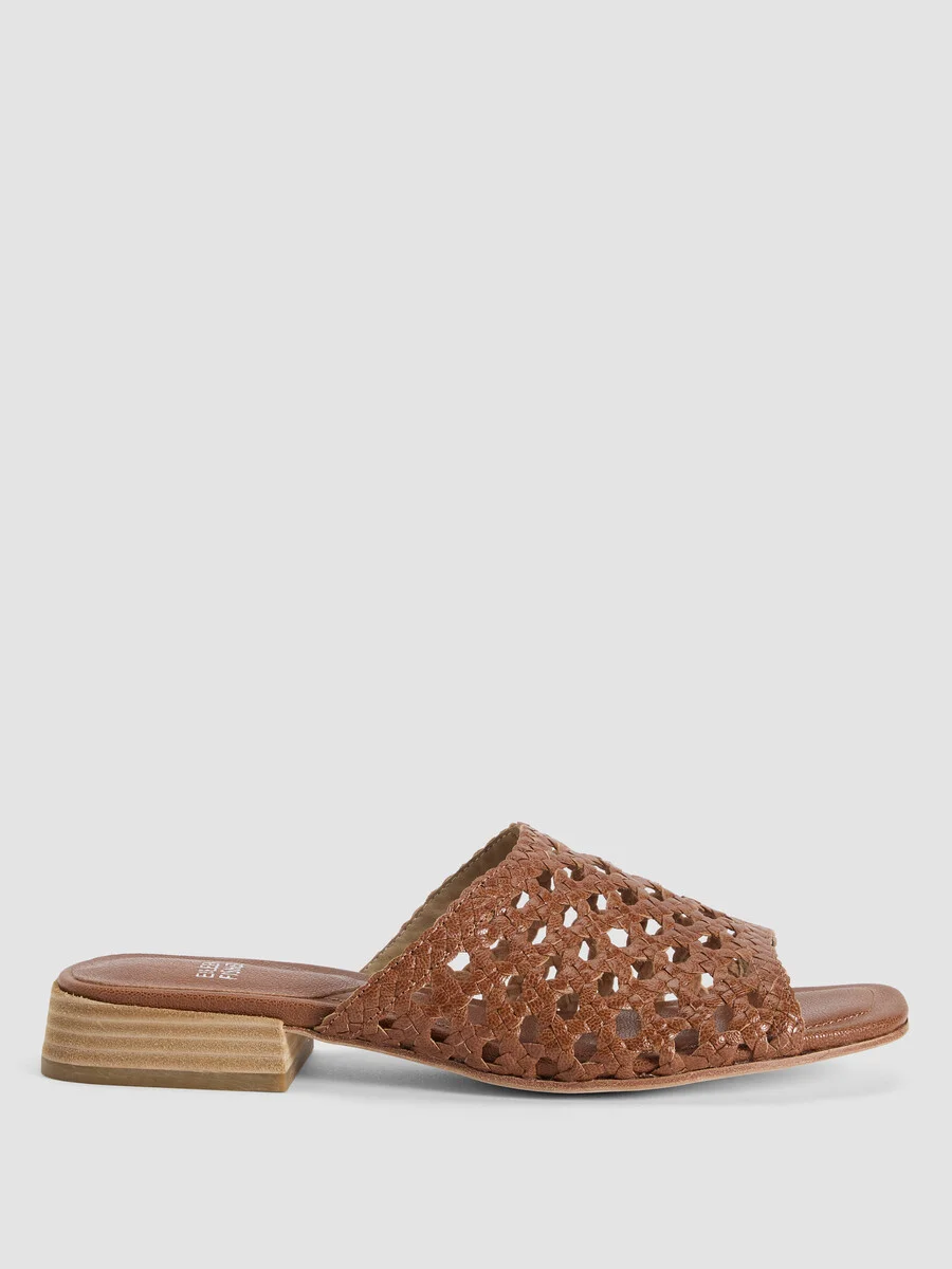 Folie Woven Leather Slide Sandal - 1