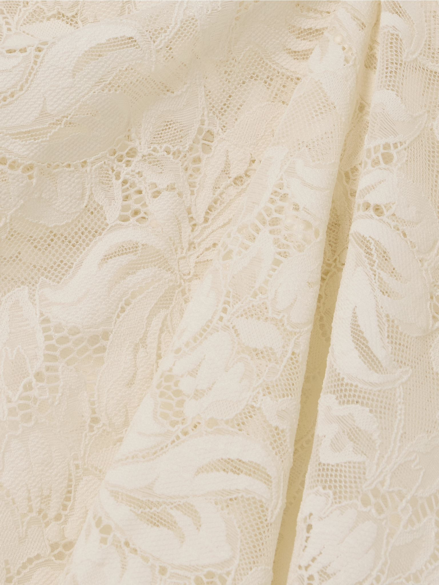 Scalloped lace midi skirt White - 5