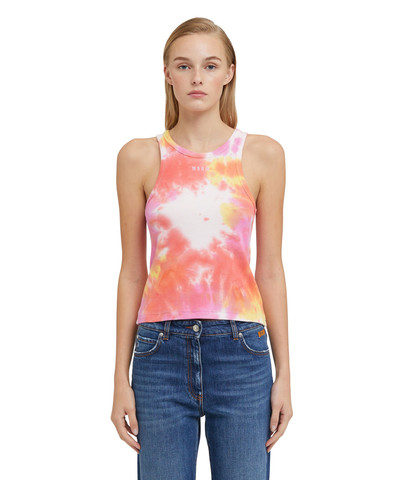 MSGM Ribbed jersey tank top with tie-dye treatment outlook