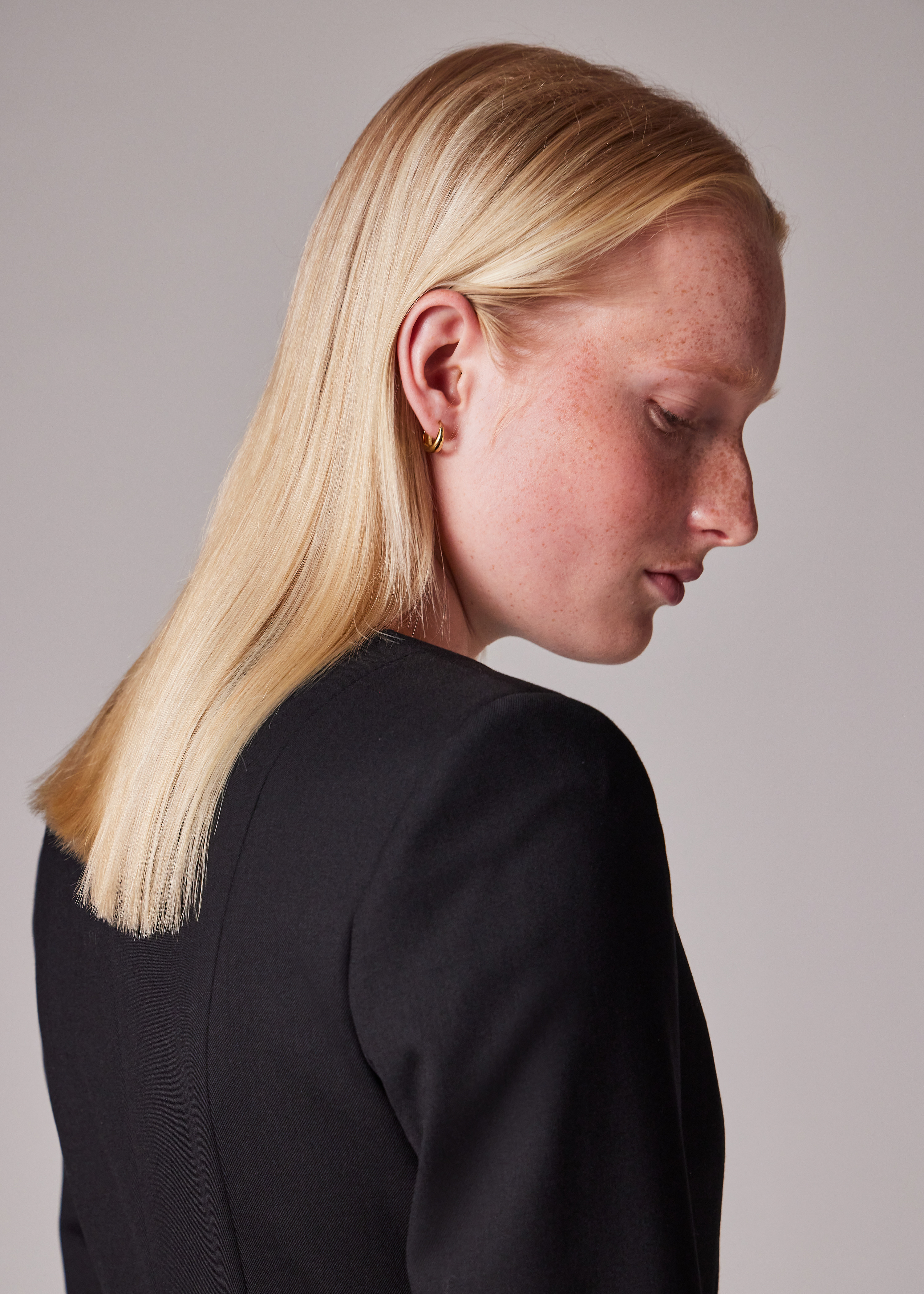 Women's A Suit To Travel In - Black Collarless Jacket Suit - 6