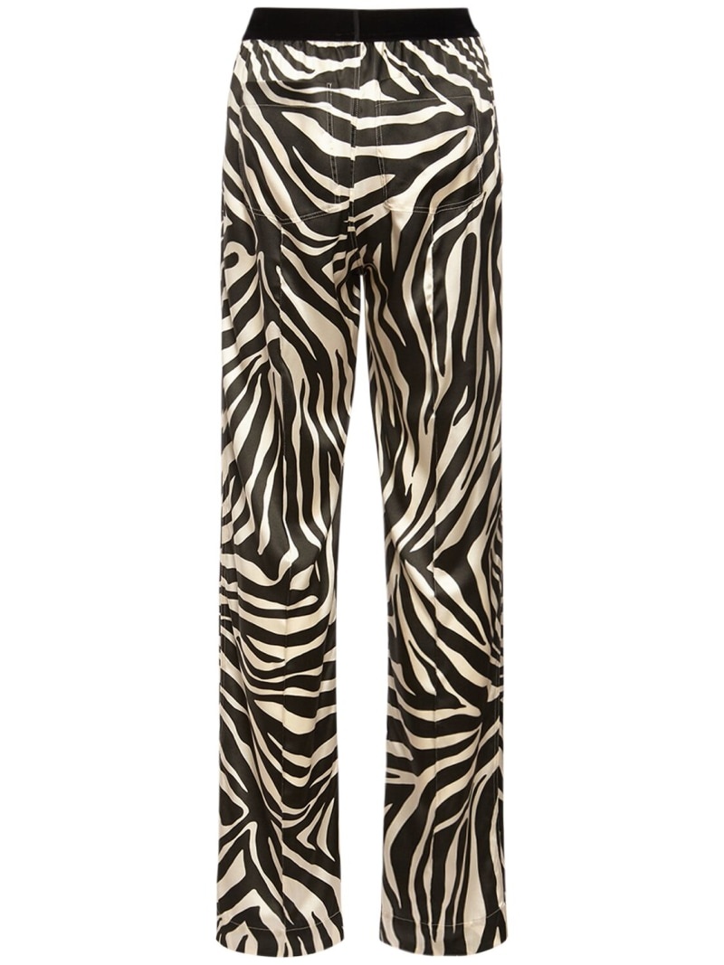 Printed silk satin pajama pants - 5