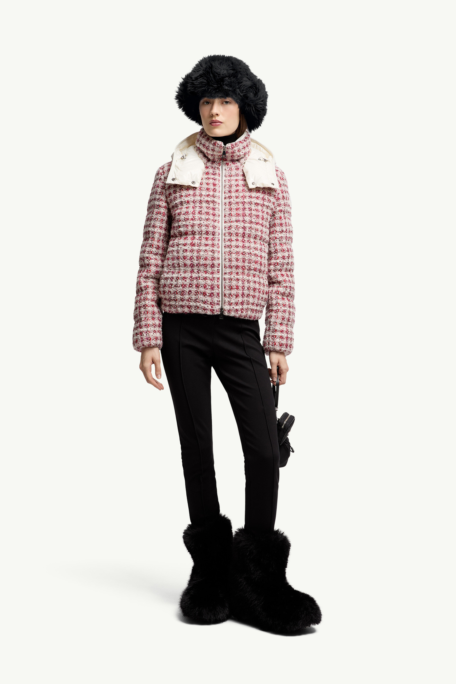 Andronne Tweed Hooded Short Down Jacket - 2