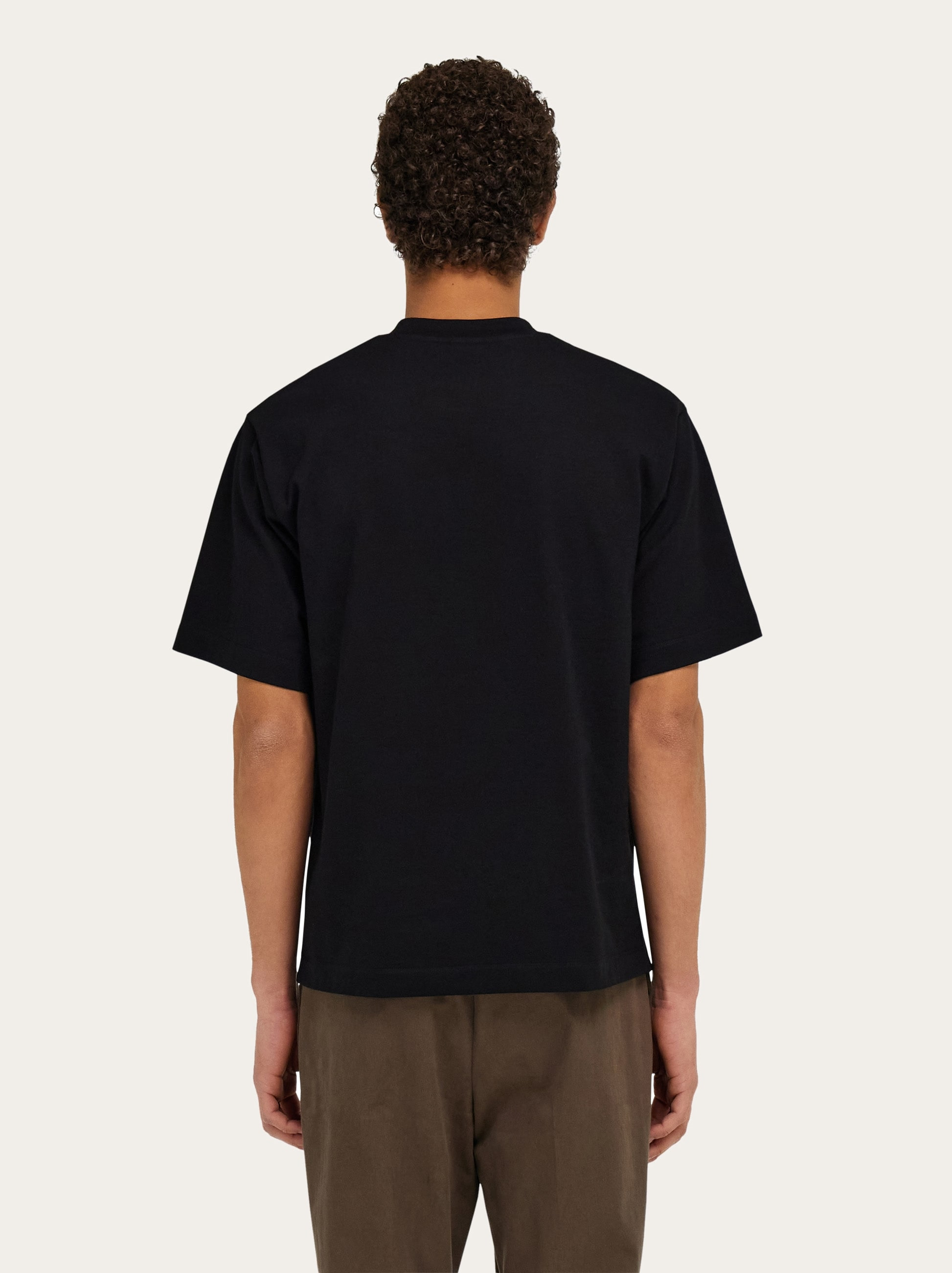 Crew neck T-shirt with printed signature - 3