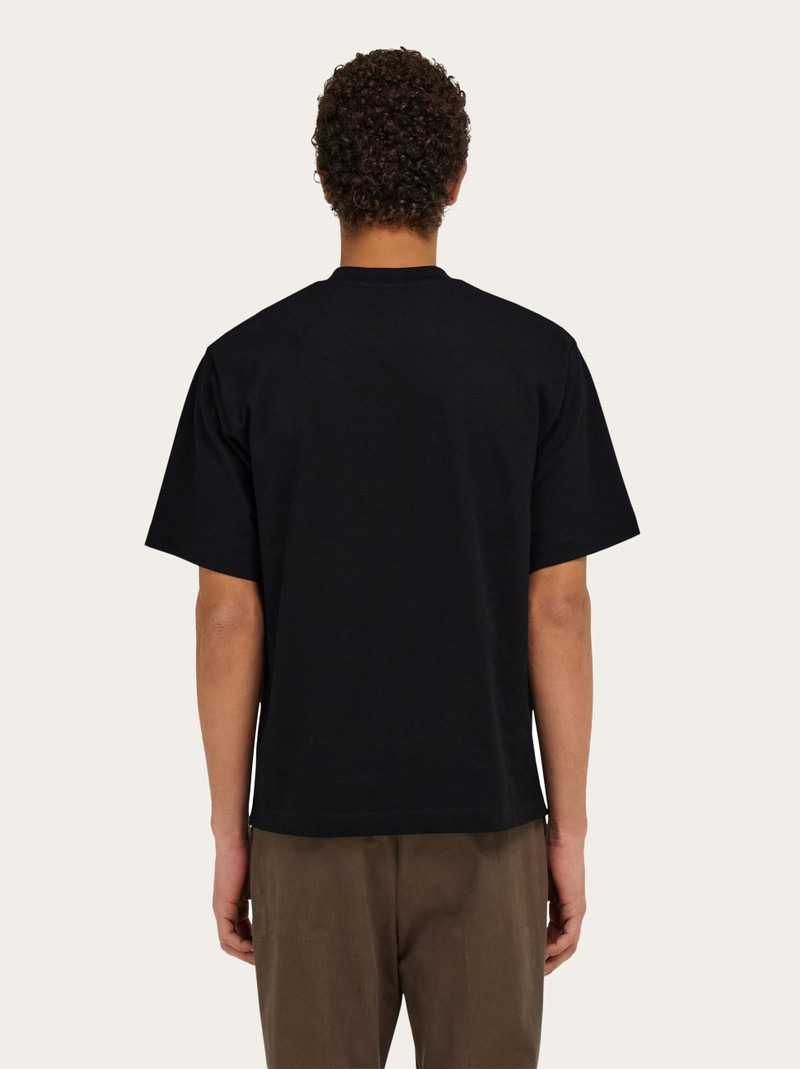 Crew neck T-shirt with printed signature 3