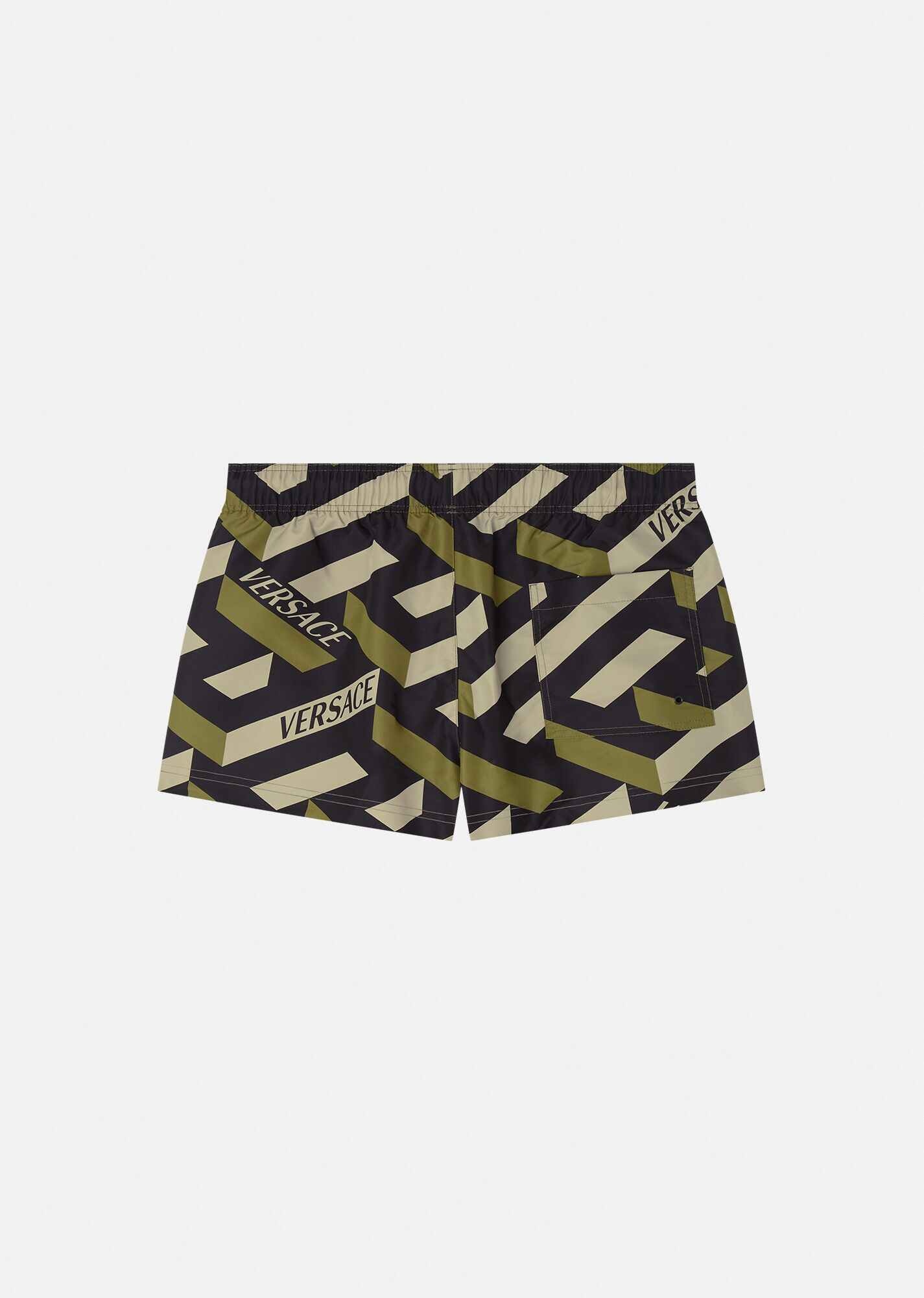 Greca Signature Print Short Swim Shorts - 3