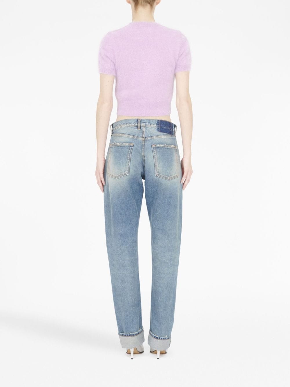 brushed short-sleeved knitted top - 4