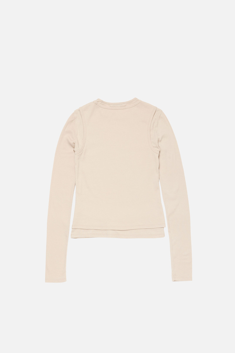 Layered long-sleeve t-shirt - Oatmeal beige 7