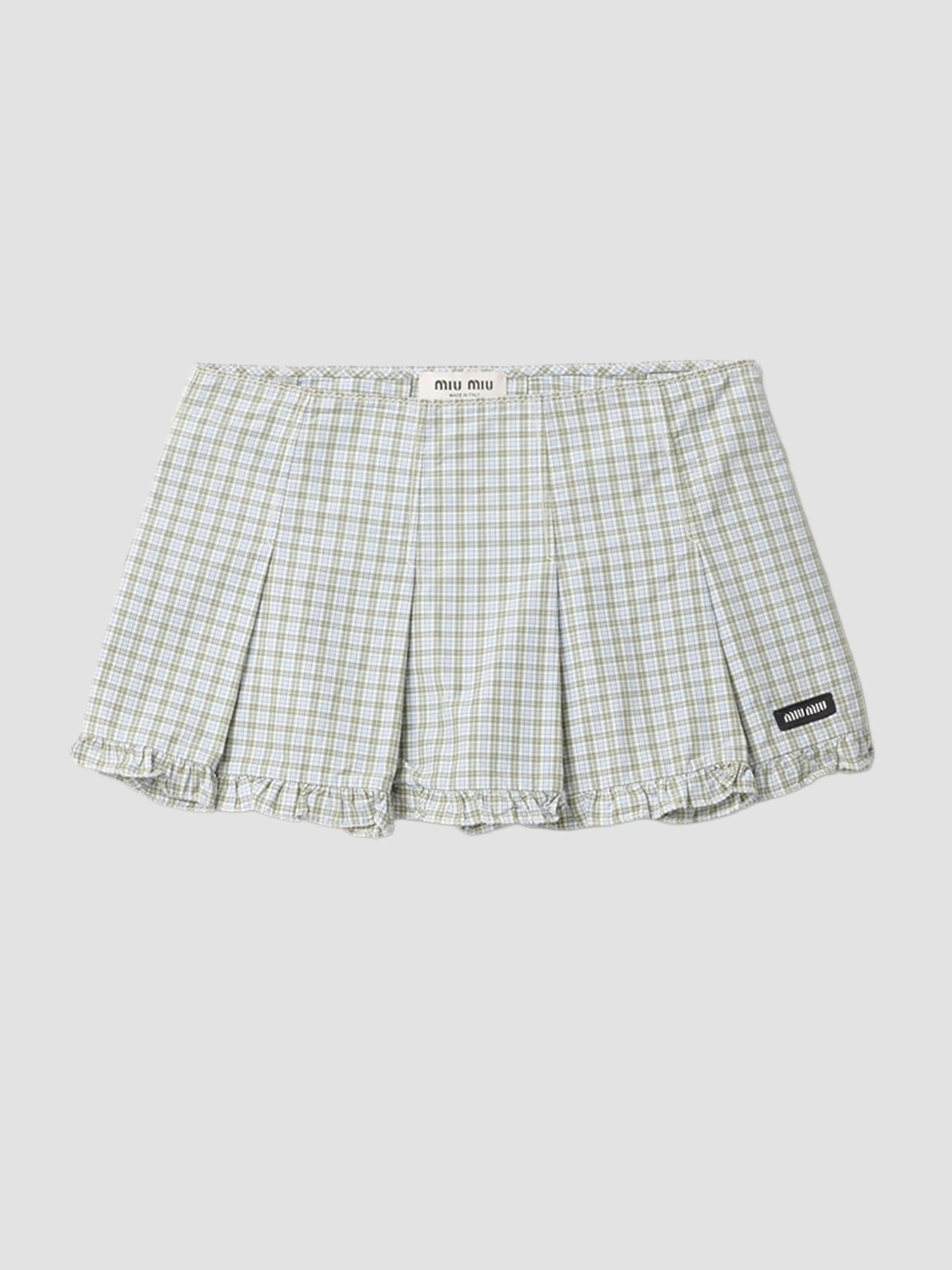 Women's Pleated Check Mini Skirt - Multicolor - 1