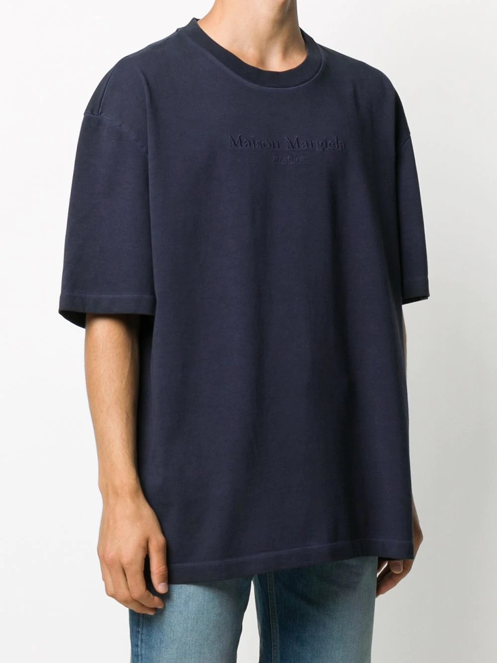 oversized embroidered logo faded T-shirt - 3