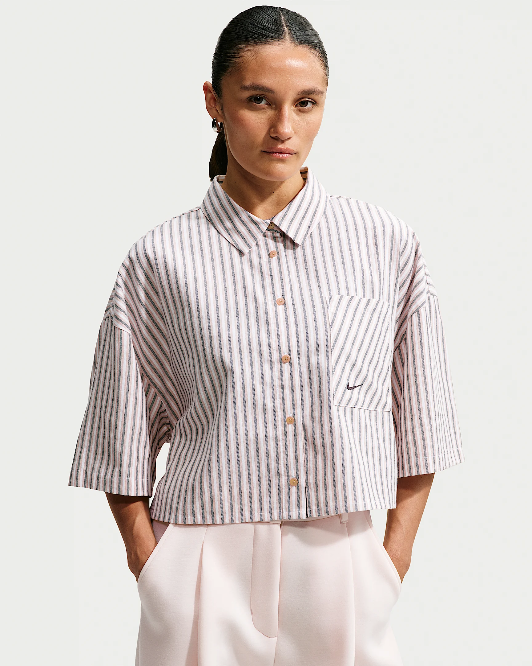 Nike Sportswear Chill Poplin Women's Oversized Striped Top - 1