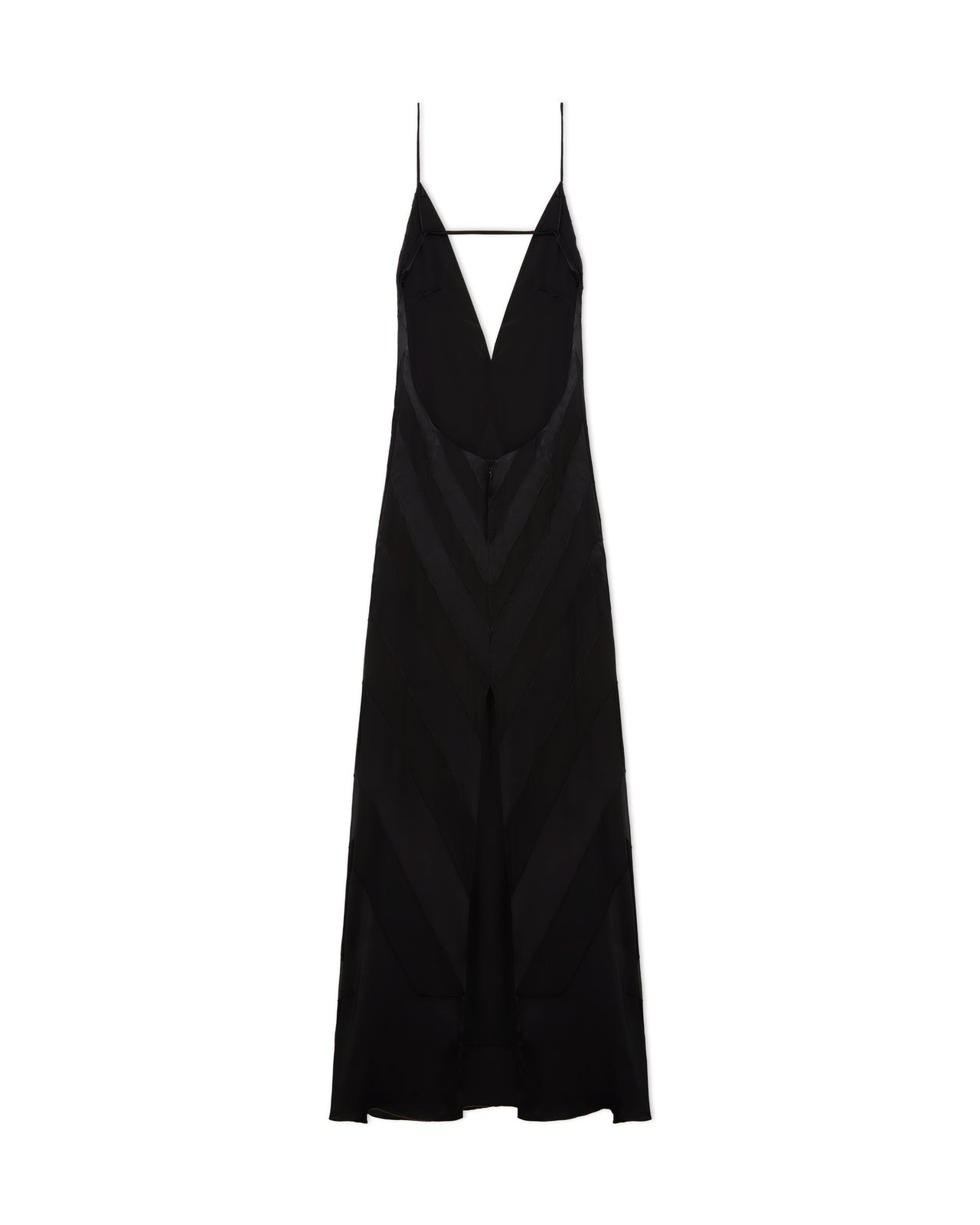 Black Silk Devore Evening Gown - 4