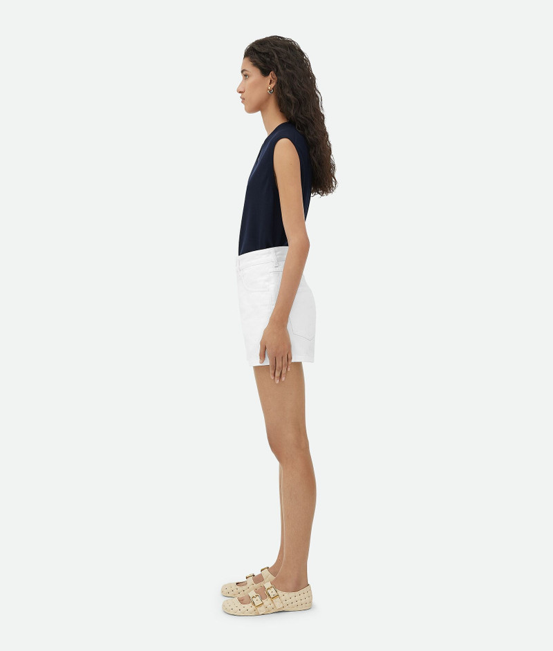 Bottega Veneta White Denim Shorts outlook