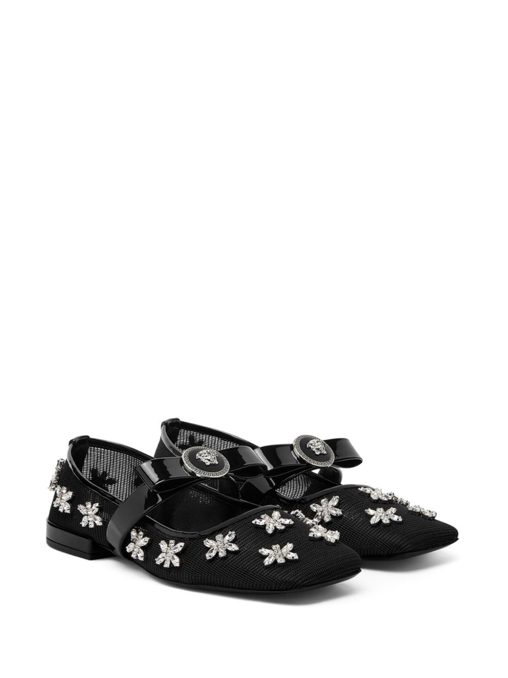 Gianni Ribbon crystal-embellishment ballerina shoes - 2