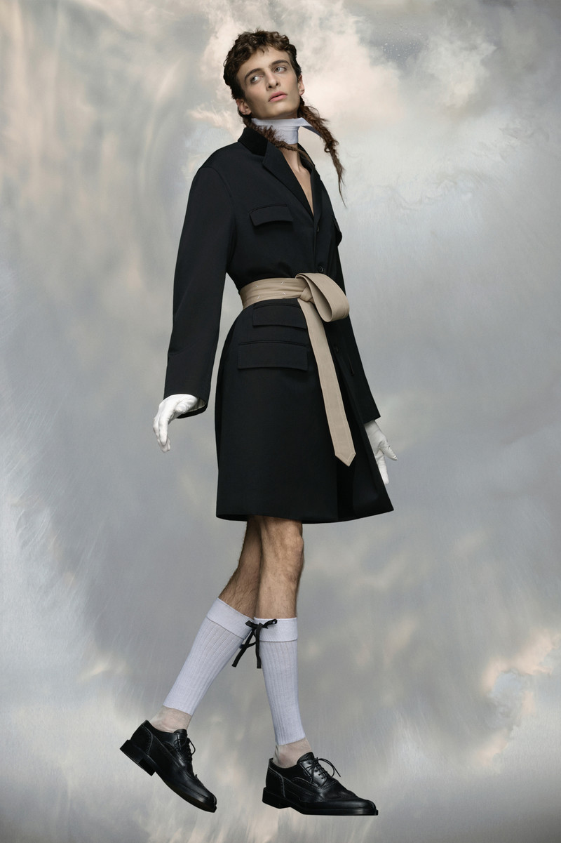 Contrast belt coat 3
