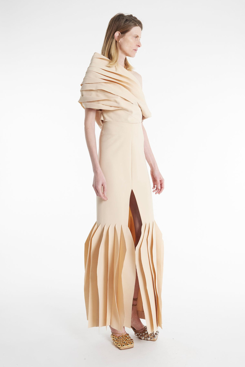 A.W.A.K.E. MODE LONG LENGTH SKIRT WITH PANELS NUDE outlook