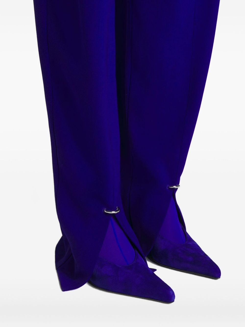 pleated split-hem trousers - 4