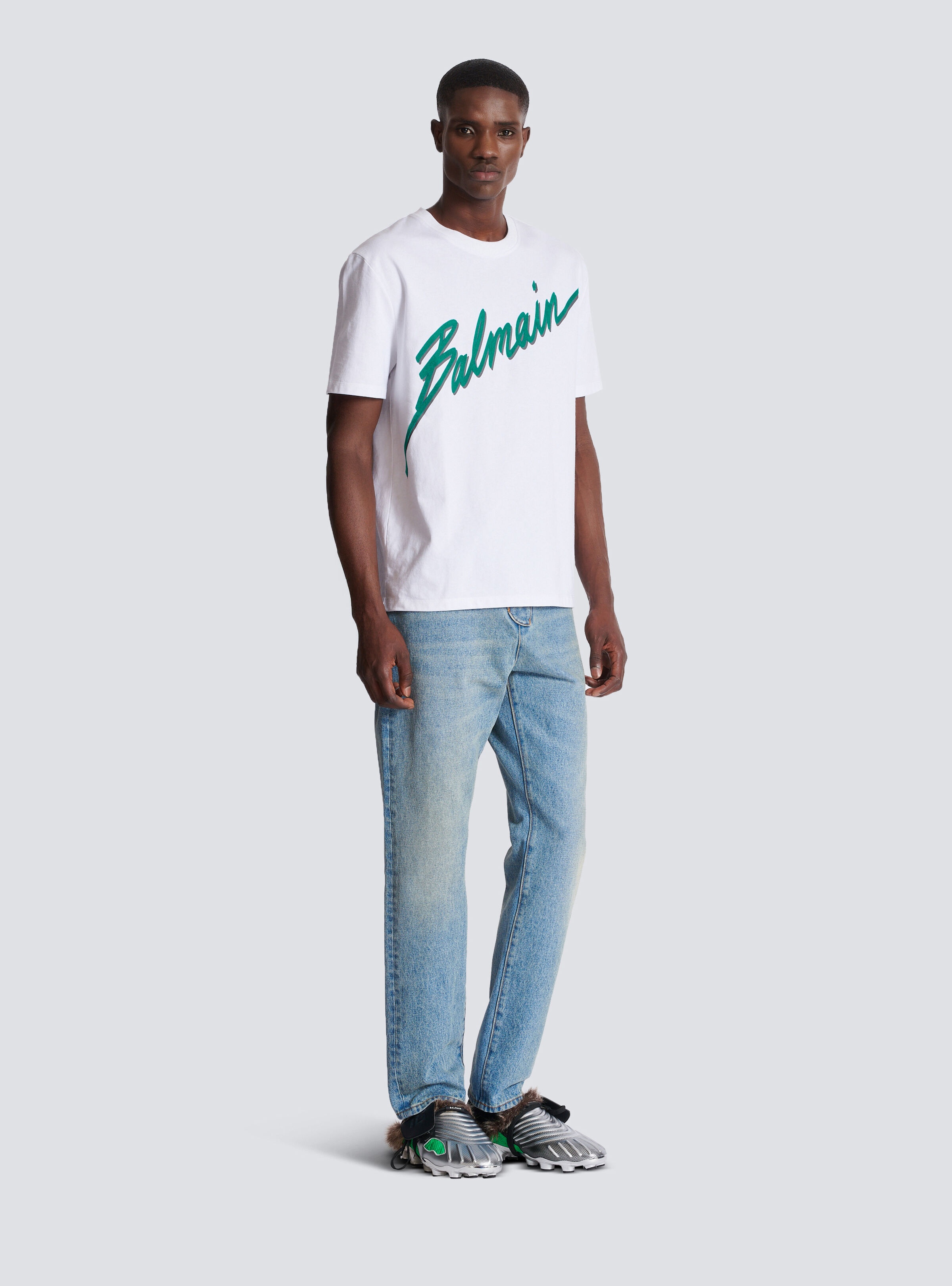 Balmain Lettre flocked T-shirt - 3