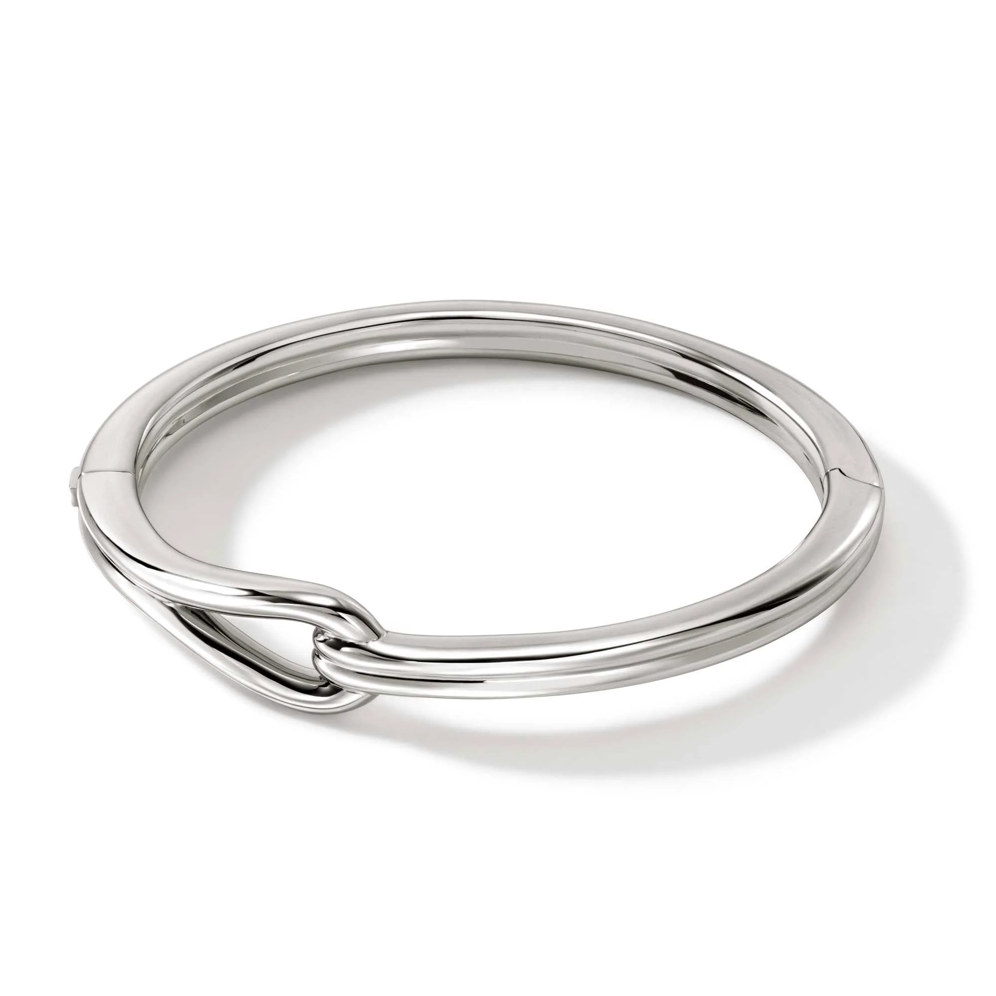 Surf Hinged Bangle, Sterling Silver - 1
