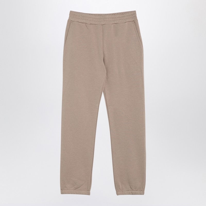 BEIGE COTTON-BLEND JOGGING TROUSERS - 1