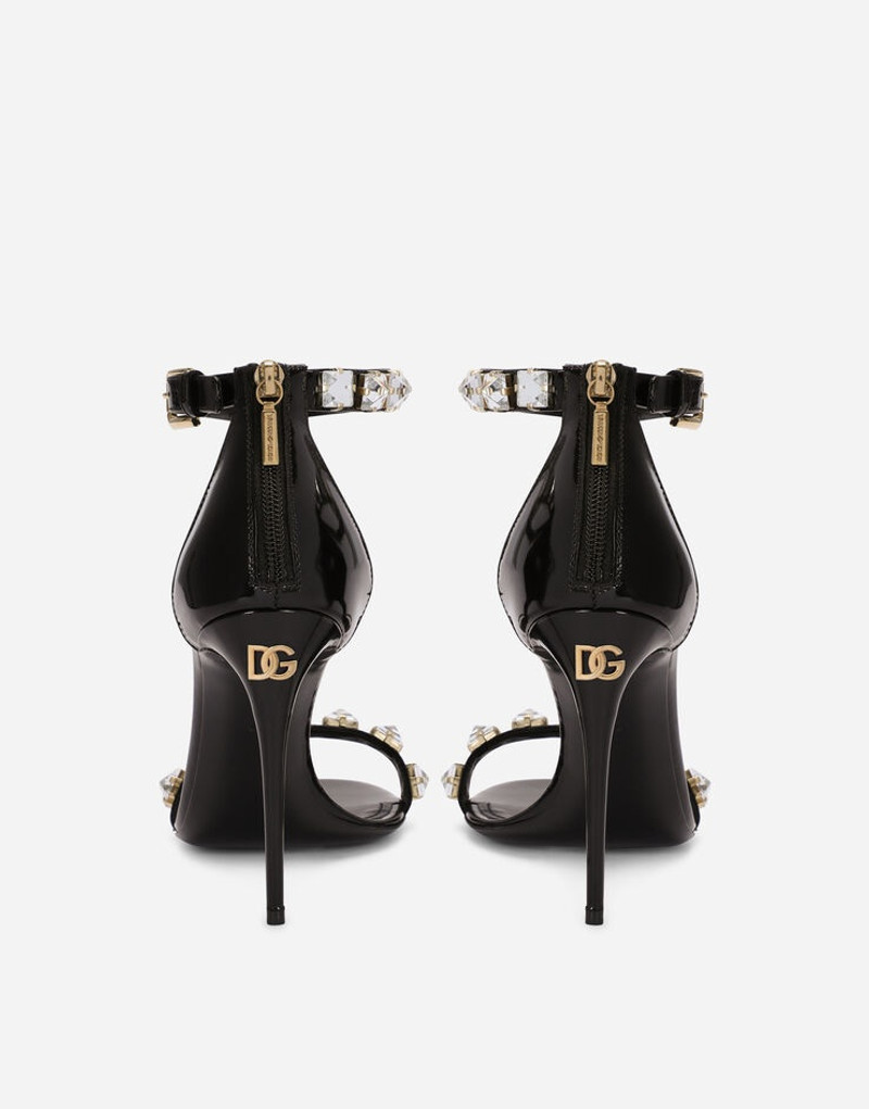 Dolce & Gabbana Polished calfskin sandals with rhinestones outlook