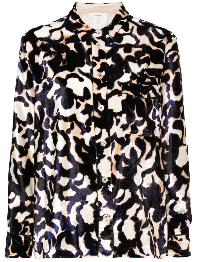 animal-print velvet shirt 1