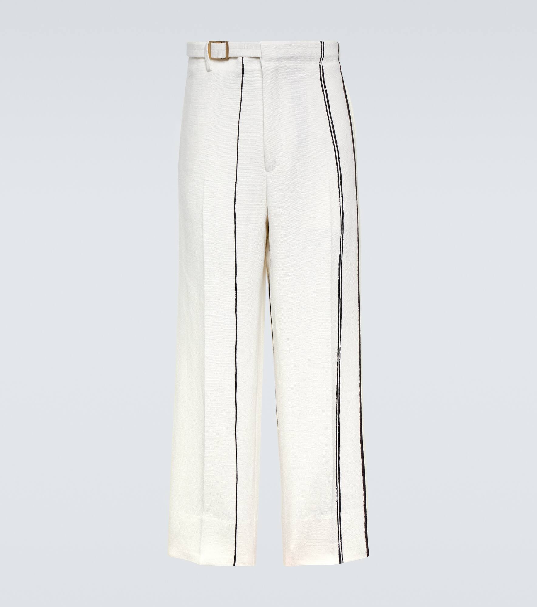 Oasi Lino striped linen straight pants - 1
