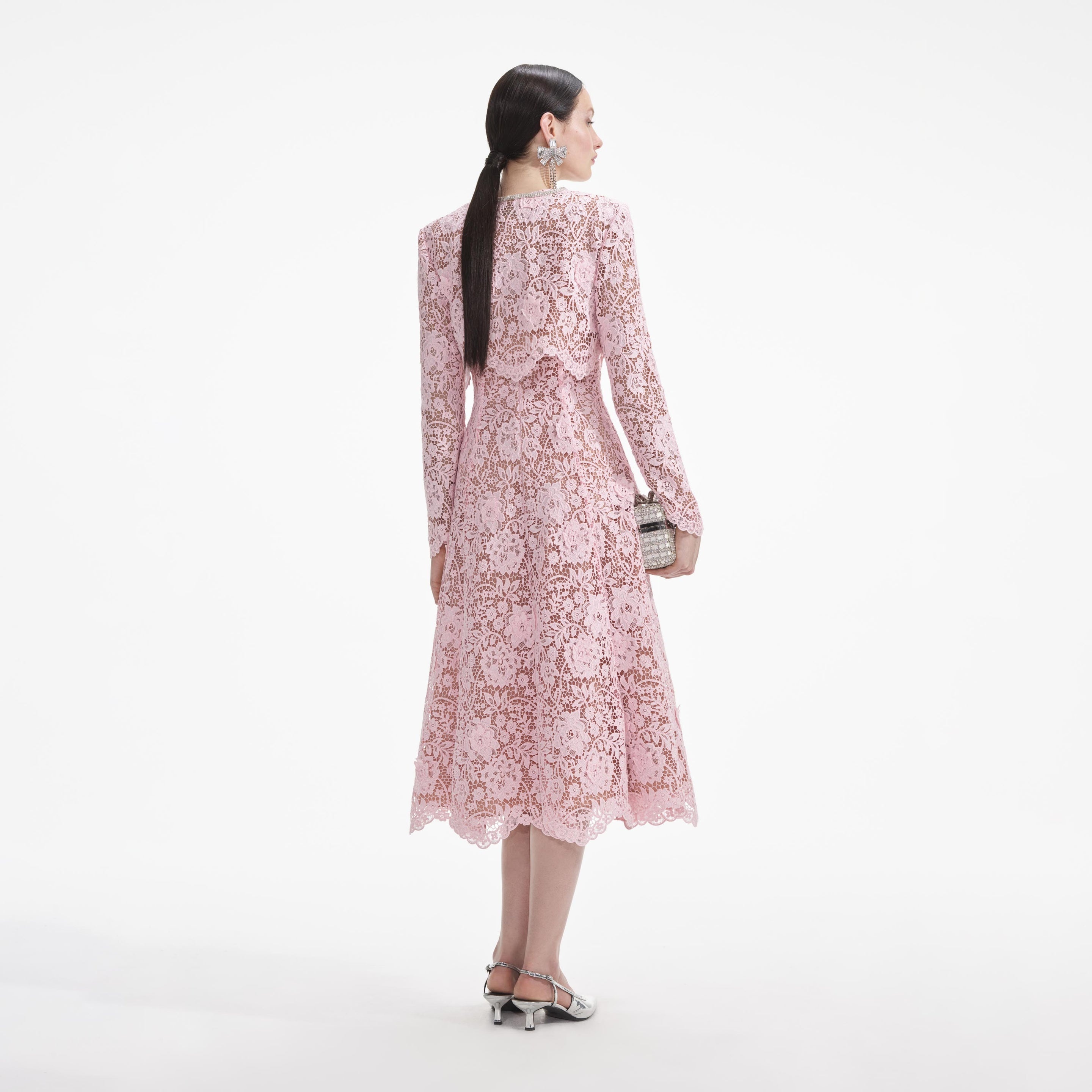 Pink Flower Lace Jacket - 3