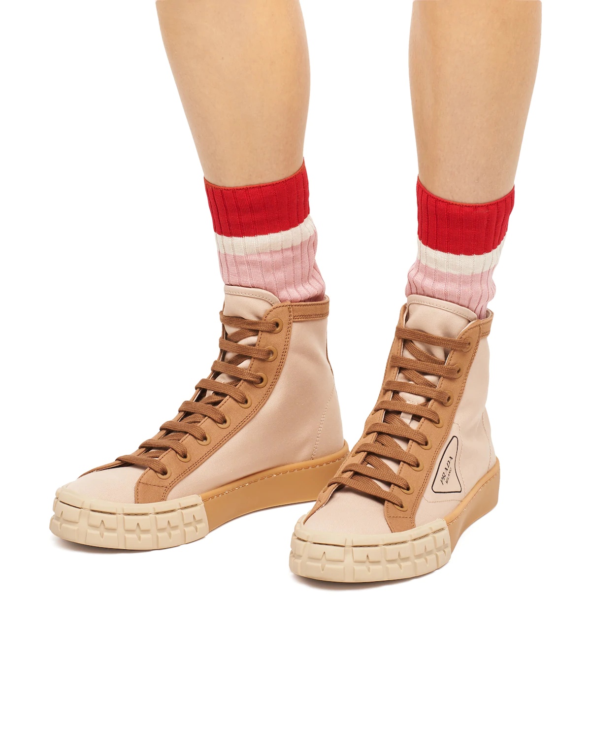 Gabardine high-top sneakers - 5