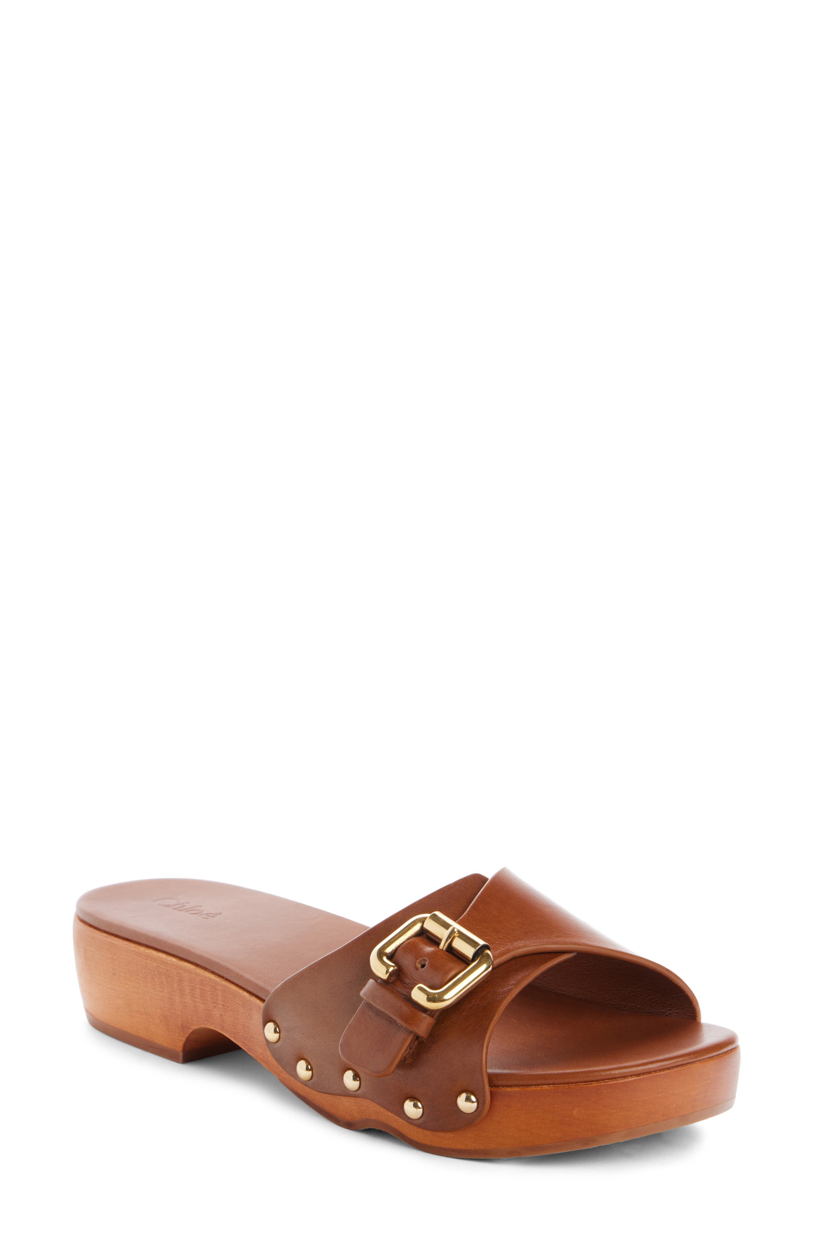 Chloé Jeannette Platform Slide Sandal in Ginger Brown at Nordstrom - 1