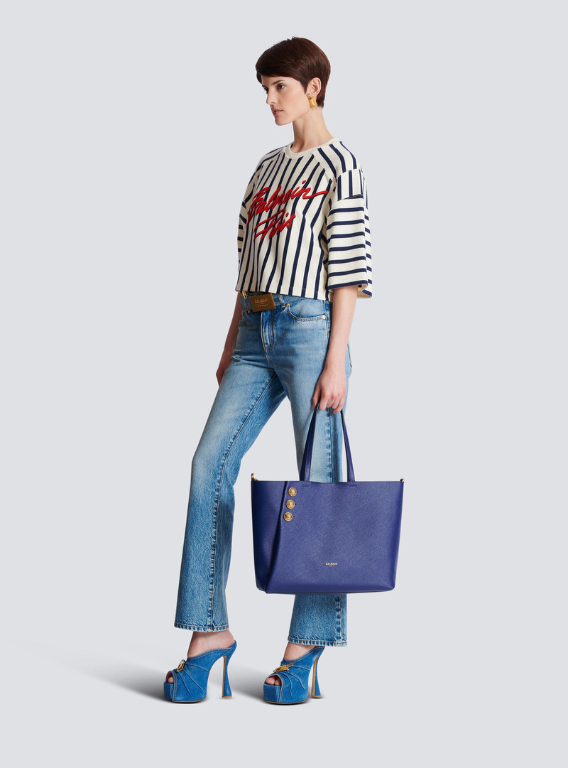 Balmain Emblème grained calfskin tote bag outlook