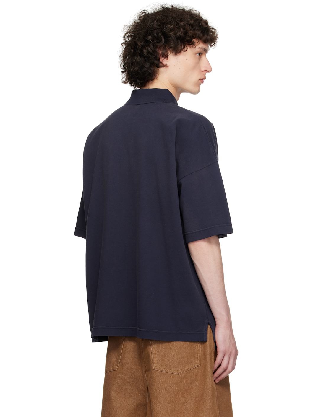 Navy Anchor Print Polo - 3