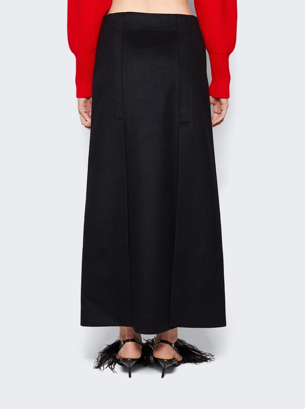 Wool Felt Skirt Black - 5